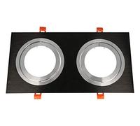 Groenovatie Foco empotrable (Doble), Cuadrado, Inclinable, AR111, Negro Mate