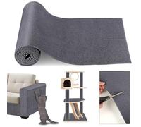 GROFIS 200cmx40cm Alfombra Rascador para Gatos, Autoadhesivo Protector Sofa Gatos Arañazo, DIY Recortable Rascador Sofa Gatos, Tapete Rascador para Gatos para Pared, Esquina y Sofá, Gris Oscuro