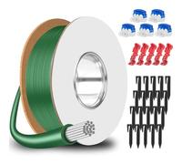 GROFIS 50m Cable Delimitador para Robots Cortacésped + 25 Piquetas de Fijación + 5 Conector de Cable + 5 T-Tap Empalme Rápido, Juego de Accesorios para Cable de Búsqueda, Compatible Worx Gardena