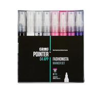 Grog Pointer 04 APP Fashionista Marker Set, Punta Redonda de 4 mm, Paquete de 8 piezas