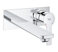Mezclador lineal Grohe para lavabo de 2 agujeros, de pared, proyección 215mm, 23444001, Color: cromado