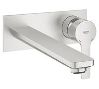 Mezclador lineal Grohe para lavabo de 2 agujeros, de pared, proyección 215mm, 23444DC1, Color: súper acero