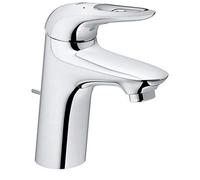 Mezclador monomando de lavabo Grohe Eurostyle, tamaño S, 110 mm de proyección, juego de desagüe, Grohe Zero, maneta abierta, 23564003