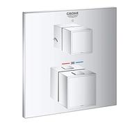 Mezclador termostático de ducha del Cubo Grohtherm de Grohe para Rapido SmartBox, con conmutación integrada de 2 vías, 2 consumidores, 24154000, Color: cromado