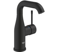 Mezclador monomando de lavabo Grohe Essence, tamaño M, orientable, 114 mm de proyección, sin juego de desagüe, 24176KF1, Color: Negro fantasma