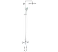 Grohe 27475001 Euphoria Sistema de bañera y ducha con termostato, Alcachofa SmartControl de tres chorros, Solución de ahorro de agua y teleducha, Gris, 110 mm con tres chorros, 260 mm