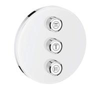 Grohe 29152LS0 Grohtherm Smartcontrol Termostato con inversor y cristal blanco, 3 Chorros Adicionales Regulables, Moon White, Redondo