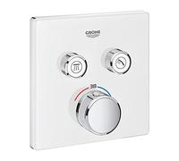 Termostato Grohe Grohtherm SmartControl con dos válvulas de cierre, pared color rosa luna blanco, 29156LS0