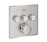 El termostato Grohe Grohtherm SmartControl con tres válvulas de cierre, 29126DC0, Color: súper acero
