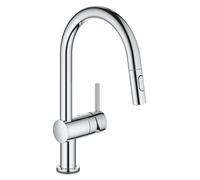 GROHE Minta Touch monomando electrónico de fregadero, caño en C, con doble rociador extraíble, 31358002, Color: cromado