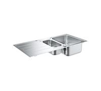 GROHE K500 | 1.5 cubetas | Fregadero de cocina - montaje sobre encimera | Medida corte encimera: 982 x 482 mm | incluye: set de desagüe, cestillo y set de montaje | acero inoxidable | 31572SD1