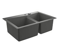 Grohe 31657AT0 - K700 Fregadero doble con desagüe, Gris (Granite Gray), 83.8 x 55.9 cm
