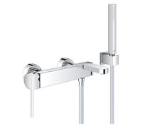 GROHE Plus monomando de baÃ±o, DN 15, montado en la pared, 2 consumidores, con ducha de mano Euphoria Cube Stick, cromado - 33547003