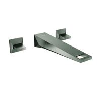 Grohe Allure Brilliant Mezclador de 3 agujeros para lavabo, tamaño L, proyección 210mm, montaje en pared, juego de instalación prefabricado para mezcladores empotrados, 20629AL0, Color: grafito duro c