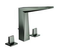 Grohe Allure Brilliant Mezclador de lavabo de 3 agujeros, proyección 149mm, con juego de desagüe, altura del grifo 221mm, 20627AL0, Color: grafito duro cepillado