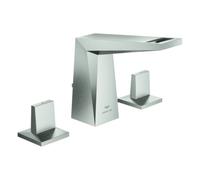 Grohe Allure Brilliant Mezclador de lavabo de 3 agujeros, proyección 96mm, con desagüe automático, altura del grifo 141mm, 20626DC0, Color: súper acero