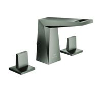 Grohe Allure Brilliant Mezclador de lavabo de 3 agujeros, proyección 96mm, con desagüe automático, altura del grifo 141mm, 20626AL0, Color: grafito duro cepillado