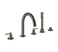 Grohe Atrio Combinación de baño de 5 orificios, proyección de 230 mm, incl. juego de ducha, mangos de palanca, 29407MG0, Color: grafito satinado