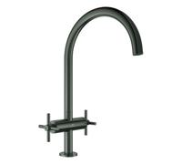 Grohe Atrio mezclador bimando para fregadero, 221mm de proyección, 30609AL0, Color: grafito duro cepillado