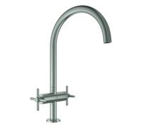 Grohe Atrio mezclador bimando para fregadero, 221mm de proyección, 30609DC0, Color: súper acero