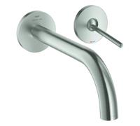 Grohe Atrio Mezclador de lavabo de 2 orificios, instalación oculta, proyección de 221 mm, palanca de pasador, 29406DC0, Color: súper acero