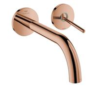 Grohe Atrio Mezclador de lavabo de 2 orificios, instalación oculta, proyección de 221 mm, palanca de pasador, 29406DA0, Color: cálido atardecer