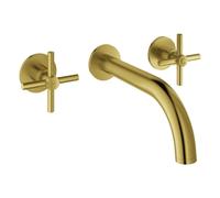 Grohe Atrio Private Collection Mezclador de lavabo de 3 orificios, 180 mm de proyección, con asas en cruz, 20661GN0, Color: fresco amanecer cepillado