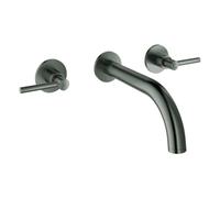 Grohe Atrio Private Collection Mezclador de lavabo de 3 orificios, 180 mm de proyección, con mangos de palanca, 20662AL0, Color: grafito duro cepillado