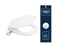 GROHE BAU Ceramic Asiento de bidé manual con tapa, ambos con caída amortiguada (asiento Duroplast, sin electricidad, 2 brazos autolimpiables, toma de agua 3/8"), 39648SH0
