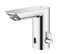 Grohe Bau Cosmopolitan E - Grifo de lavabo electrónico 1/2'' Tamaño M, con Grifo y limitador ajustable de temperatura, color cromo (Ref.36451000)