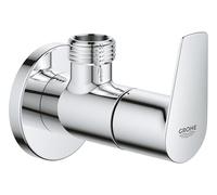 GROHE BauEdge 22009001 - Válvula de ángulo de cierre de 1/2 pulgada (rosca de salida de 1/2 pulgada, parte de cabeza de 3/8 pulgadas, conexión de tornillo, palanca de metal), cromada