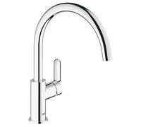 Grohe BauEdge - Grifo de cocina monomando para instalación en un solo agujero con caño alto giratorio en un ángulo de 360° (Ref. 31367000)