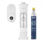GROHE Blue Fizz 31945L00 - Set de iniciación con dispensador de agua (con indicador de nivel de CO2, 3 niveles de CO2 ajustables, 1 botella de CO2, 1 botella de agua de 0,85 l y polvo de limpieza),