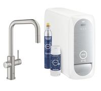 Grifo Grohe Blue Home Cromo Satinado Boca En U Y Ducha Extraíble | 31543