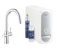 GROHE Blue Home - Starter Kit (caño en C, 3 tipos de agua filtrada y fría, giro de 360°, comunicación de datos vía Bluetooth 4.0 y WIFI), cromo, 31541000