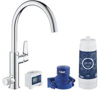 GROHE Blue Pure BauCurve Starter Kit con Grifo Filtro de Agua, Boca de Cromo