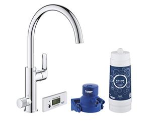 Grohe Blue Pure Eurosmart - Grifo de cocina con filtro de agua, Kit de iniciación, color cromo (Ref.30383000)