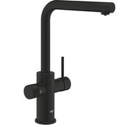 Grohe Blue Pure Minta Einhand-Spültischbatterie, Einzelarmatur, L-Auslauf, herausziehbarer Mousseurauslauf, Phantom Black (30590KF0)