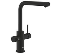 GROHE Blue Pure Minta - Grifo de filtro de agua extraíble de 3 vías, boquilla en L, área giratoria 360°, mango de filtro dedicado, cartucho de cerámica de 28 mm, colas de 3/8 pulgadas, necesita un