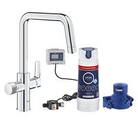 Grohe Blue Pure Start - Grifo de cocina con caño U en cromo, sistema de filtración de agua, incluye filtro Ultrasafe, ref.30594000