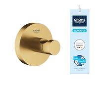 GROHE Colgador Start (metal, fijación oculta, incluye tornillos y tacos, extrafácil de instalar con QuickGlue), tamaño 45 mm, oro Brushed Cool Sunrise, 41173GN0