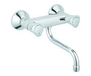 Grohe Costa mezclador bimando para fregadero, proyección 200mm, giratorio, montaje en pared, 31187001