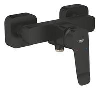 GROHE DICE Grifo de ducha monomando expuesto (Montaje en pared, palanca metálica, cartucho cerámico de 35 mm, válvula antirretorno integrada, válvula de salida simple), Negro Mate, 1018742430