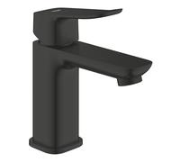 GROHE Dice Mezclador de Lavabo S con Desagüe Push-Open (Cartucho Cerámico 28 mm, Ahorro de Agua y Energía, Conexiones 3/8", Fácil de Instalar QuickTool Incluido), Negro Mate, 1018612430