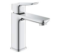 GROHE Dice Mezclador Monomando de Lavabo M con Desagüe Push-Open (Cartucho Cerámico 28 mm, Ahorro de Agua y Energía, Conexiones 3/8", Fácil de Instalar QuickTool Incluido), Cromado, 1018360000
