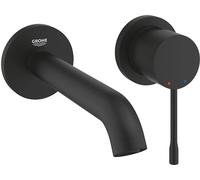 Grohe Essence 2-Loch-Waschtischbatterie, Wandmontage, Ausladung 183 mm, Fertigmontageset für 23571, Phantom Black (29192KF1)