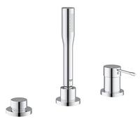 GROHE Essence - Grifería de bañera, 3 agujeros (Set completo compuesto por mezclador, teleducha, flexo de ducha de 2 m, inversor, acabado duradero, con limitador de temperatura), cromo, 19976001