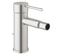 GROHE Essence - Grifería de bidé, ahorro de agua (Aireador con rótula orientable, con vaciador automático de varilla, 15 cm altura, con herramienta 3 en 1), acero inoxidable (SuperSteel), 32935DC1