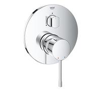 GROHE Essence - Grifería de ducha para 3 salidas (Grifo para ducha o bañera, mezclador monomando con palanca metálica y acabado duradero, para Rapido SmartBox), cromo, 24092001