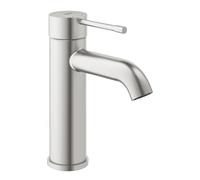 GROHE Essence - Grifería de lavabo, ahorro de agua (Grifo para el baño, 17 cm de altura, grifería de baño con acabado duradero, fácil instalación en el lavabo), acero inoxidable (SuperSteel), 23590DC1